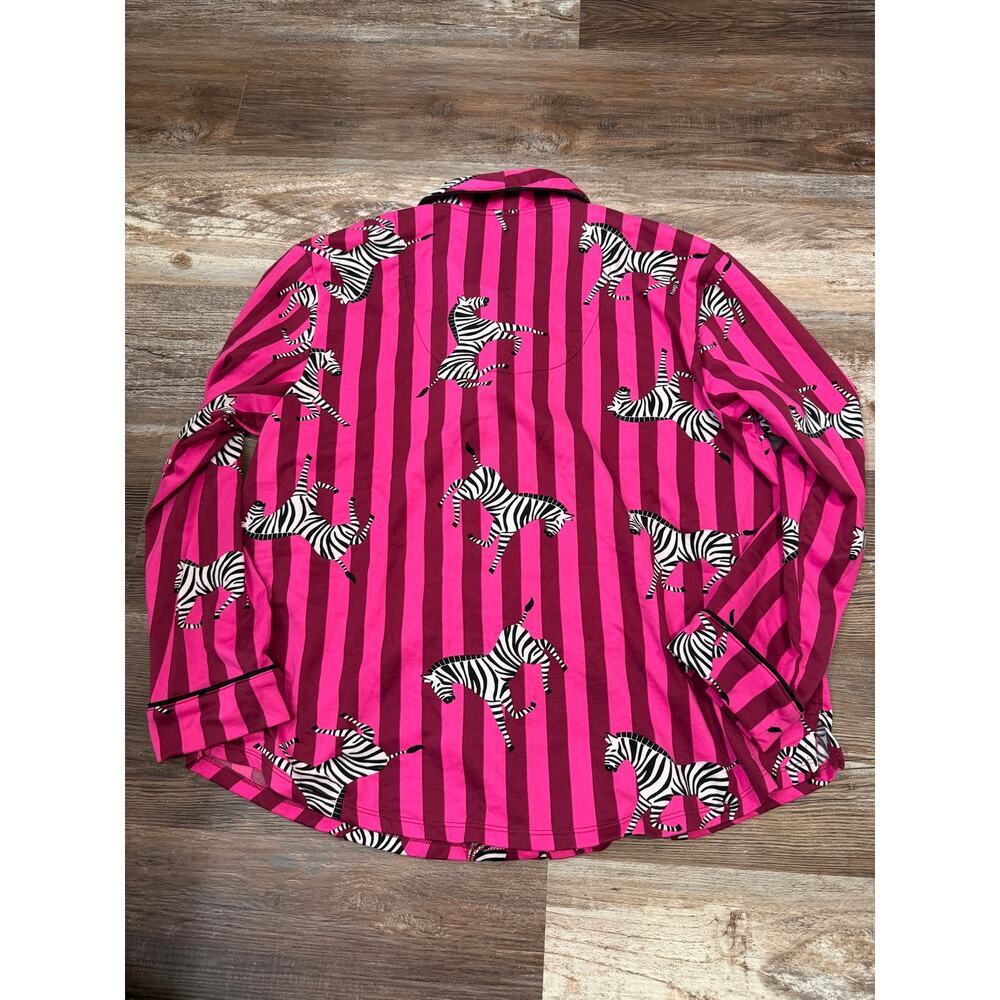 Room Service Womens Pajama Set Pink Zebra sz XL Lounge Sleepwear Soft Cozy EUC - Picture 6 of 8